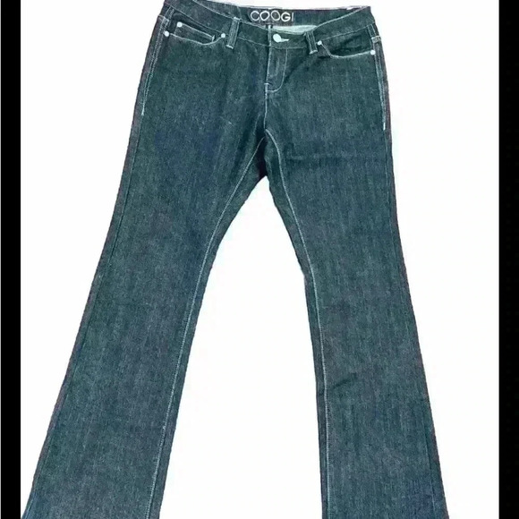 COOGI Women's Blue Dark Wash Embroider Classic Straight Leg Jean Size 7/8 NWOT - Picture 1 of 5